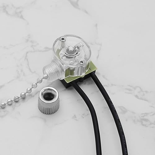 Image of Create idea 2Pcs Pull Chain Switches Replacement JX42B Model Pull Chain Cord Switch Accessories for Wall Lamps Ceiling Fan Wall Fan Table Lamps Silver