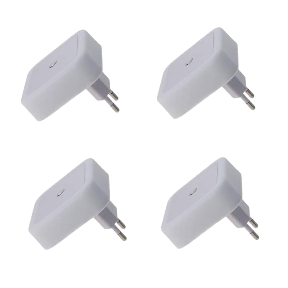 Othmro Luce Notturna Bambini, 4 Pezzi Luce Notturna LED con Sensore Crepuscolare, Luci Notturne da Presa per Bambini, Bagno, Corridoio, Cucina, Scale, Bianca Calda