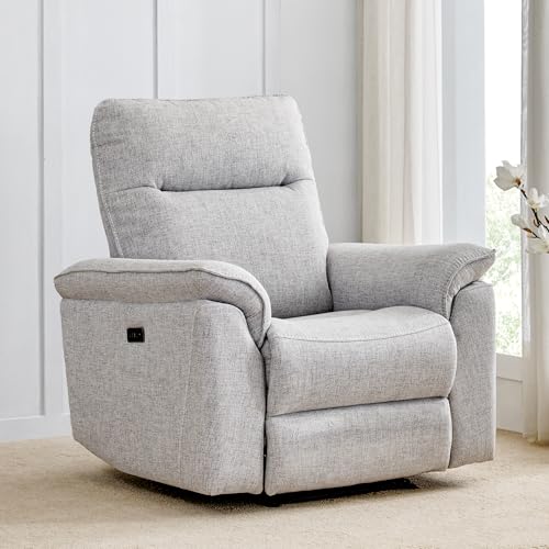 Image of Home Centre | Artise Fabric 1-Seater Electric Recliner | Recliner Sofa for Living Room | Solid Wood | Grey | 2 Year Warranty
