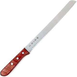 Tojiro Japanese Handmade Bread Knife Slicer 14.8" Serrated Stainless Steel Blade Wood Handle