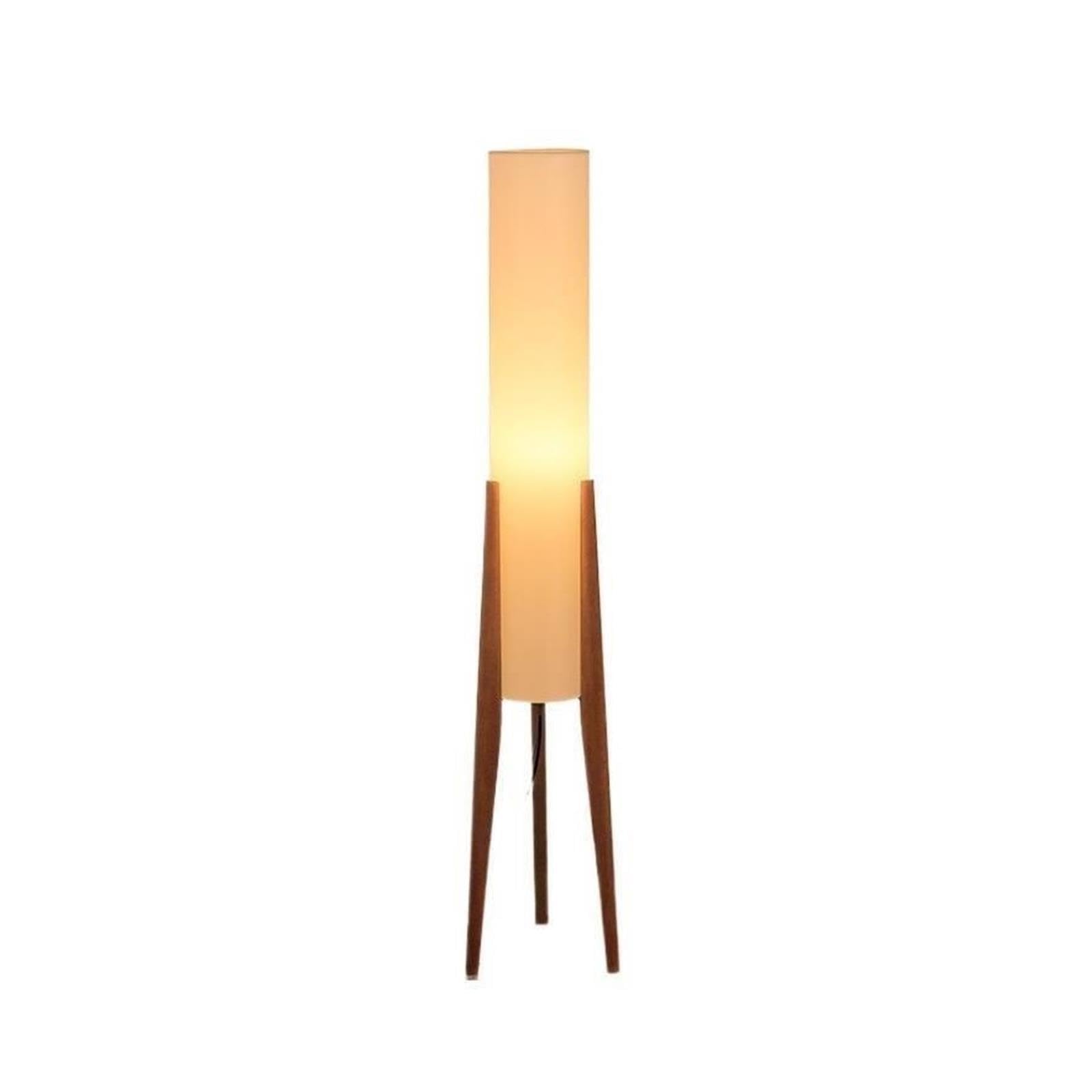 Lampa podłogowa z drewna ze statywem, Mid Century Dekoracyjny