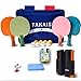 FAKAIS Raqueta/palas de ping pong de color, 4 raquetas de ping pong profesional, 8 pelotas, red de ping pong retráctil/portatil, esponja de limpieza, ideal para juegos en casa/familia o en competición