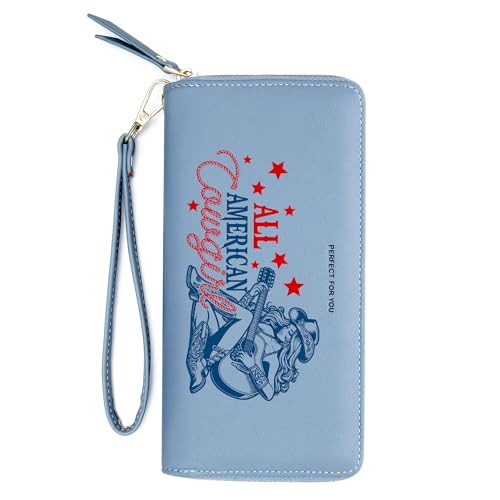 VOCUS Womens Wallet Personalized Blocking Zip Around Wallet PU Leather Travel Long Purse Credit Card Holder Wristlet Hand Strap Large Capacity4