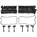 Left & Right Engine Valve Cover w/ Gasket & Ignition Coil Set For Nissan 350Z Infiniti FX35 G35 M35 3.5L DOHC