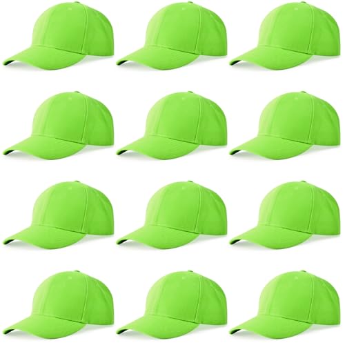 Image of NOBONDO 12 Pack Unisex Baseball Caps - Bulk Wholesale Blank Plain Adjustable Hats for Men & Women