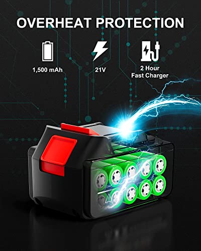 Silvel 21V Cordless Impact Wrench 1/2 Inch, 517 Ft-Lbs (700N.m) Max Torque, Brushless Impact Driver With 1.5Ah Li-Ion Battery, Charger, 6 Sockets, Extension Bar, Power Impact Gun For Car Home #TOP4