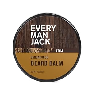 Every Man Jack Beard Balm – Moisturize, Strengthen And Style Your Beard w/Medium Hold – Light Sandalwood Scent – Made w/Naturally Derived Ingredients like Candelilla Wax and Shea Butter – 2 oz