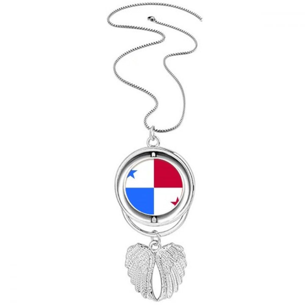 Collier Panama ailes d'ange rotatif - Pendentif drapeau national chic - 4