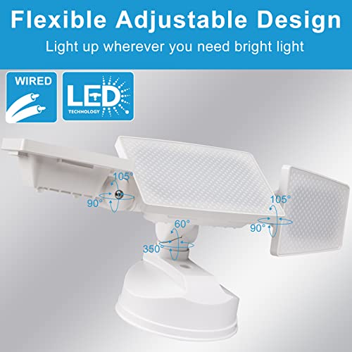 Lightdot Outdoor Flood Lights, 3Pcs Adjustable Panel Led Security Flood Lights, 5000K Daylight White 3080Lm, Ip65 Waterproof Eave Mount Security Light For Entryways, Garage #TOP2