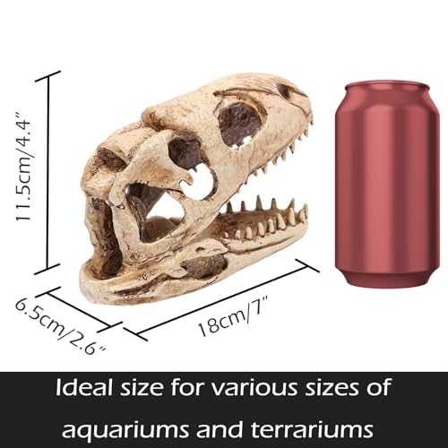Image of Dinosaur Animal Skull Aquarium Large Decor Cave Decorations Fish Hideout Tank Betta Tarantula Reptile Snake for Terrarium Decor Ornament Bones Halloween