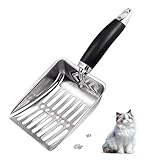 soodyoow Katzenklo Schaufel, Katzenstreuschaufel, Katzenklo Schaufel Metall, Schaufel Katzenklo, Katzenschaufel, Katzenkloschaufel, Katzenschaufel für Katzenklo, Langlebig, Robust, Schwarz
