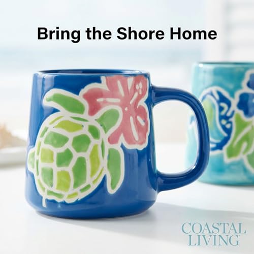 Taza artesanal Cape Shore 16oz diseño tortuga y flor miniatura 5