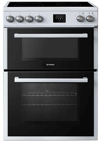 Teknix TKED64W 60cm Ceramic Double Oven Electric Cooker - White