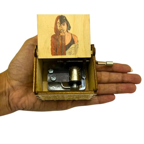 Image of Zesta Money Heist Wooden Musical Box Gift | Vintage Music Crank Mini Collectible for Girlfriend, Boyfriend, Husband, Wife | Unique Musical Gifts for Music Lovers | Classic Wooden Box
