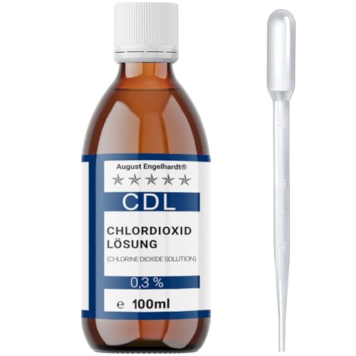 1x 100ml Chlordioxid-Lösung 0 3% CDL/CDs in Braunglasflasche & HD-PE Pipette zum Tropfen