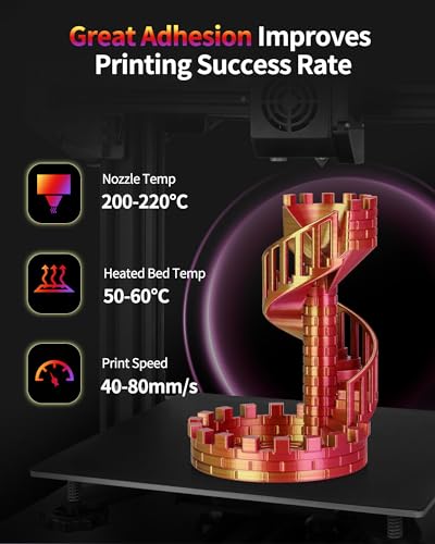 Image of LANDU Silk Tri-Color PLA Filament 1.75mm 1Kg,Triple Color Silk PLA Filament, Silk Rainbow PLA Filament,Neatly Wound 3D Printer Filament,3 in 1 Multi Color Filament + /-0.02mm, Silk Red Gold Purple