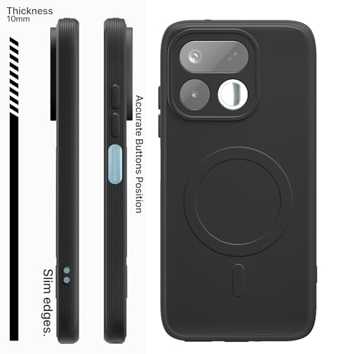 Image of Pikkme Back Cover for Realme 16T 5G Soft Matte Silicone Mag-Safe Design (Mag-Safe Not Support) Camera Protection | Slim Fit Bumper Cover (Black)