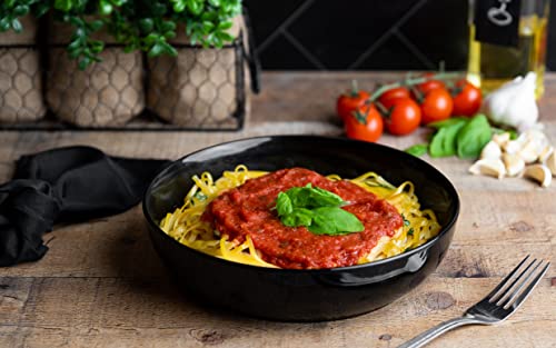 Kook Porcelain Pasta Bowl Set, For Soups And Salads, Serving Bowls, Large Capacity, Microwave & Dishwasher Safe, Set Of 4, 40 Oz (Black) #TOP1