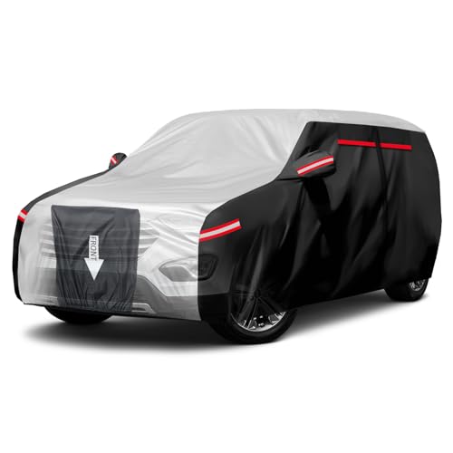 NEVERLAND SUV Car Cover - Car Cover Waterproof All Weather Snowproof UV Protection Windproof Full Car Covers with Side Door Zipper,Reflective Strips,Storage Bag Full Exterior Covers L(179