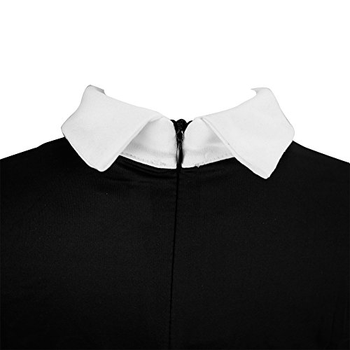 Misscat Women Ol Professional Long Sleeve Lapel Slim Bodycon Stretch Cocktail Dress (S) #TOP3