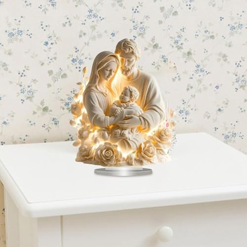 Image of 2D Jesus Holy Figure Decoration Religious Home Decor for Cabinet Home Office White Holy Family