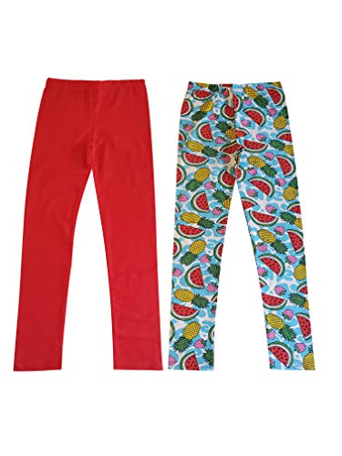Just Love Leggings for Girls, Comfortable Stretch Solid & Printed Leggings (Pack of 2)