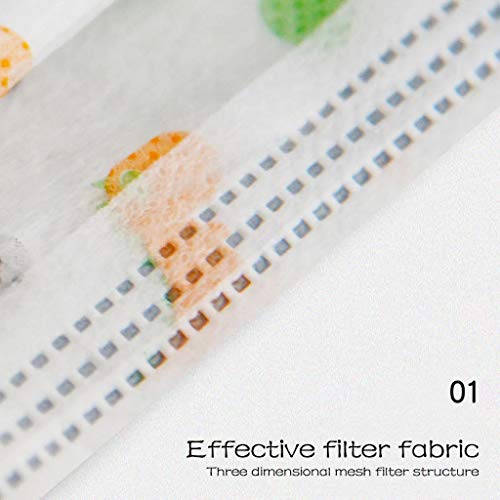 Capa descartável para crianças, 50 peças, proteção oral, filtro de 3 camadas, capa à prova de poeira