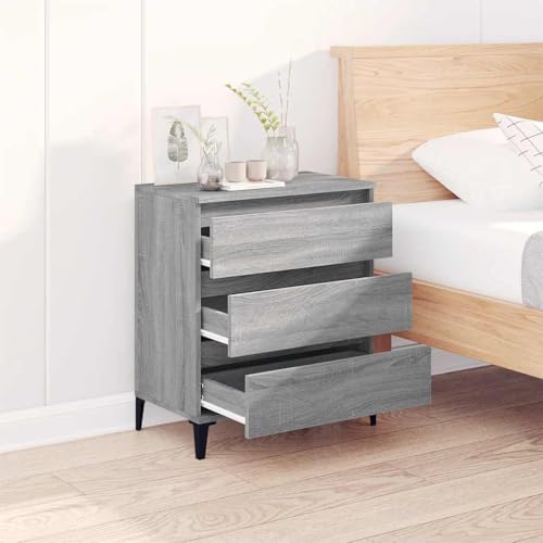 Aparador gris Sonoma con cajones y mueble auxiliar de madera de 60 cm 5