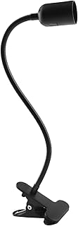Portalámparas E27 con Pinza e Interruptor, Orientable 360°, Cable Largo con Enchufe Europeo, Portalámparas E27 con Pinza para Animales, Planta en Crecimiento, Lámpara de Mesa, Negro (Sin Bombilla)