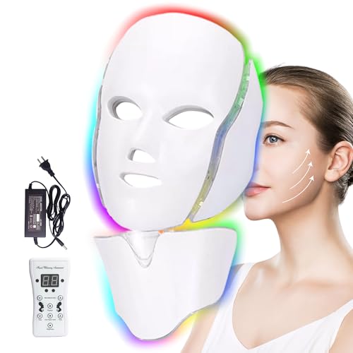 Led Face Mask Light Therapy, 7 Colors LED Light Therapy Mask for ...