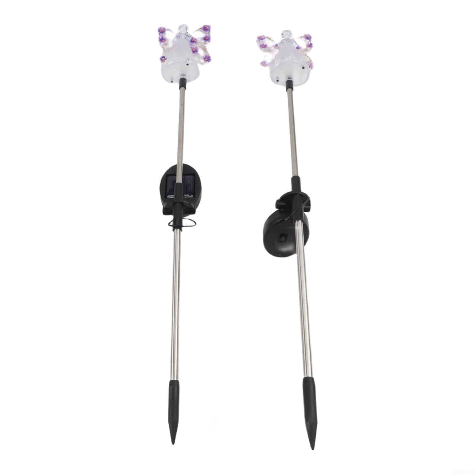 Lampe solaire ange LED violet pour illuminer vos allées et terrasses de jardin