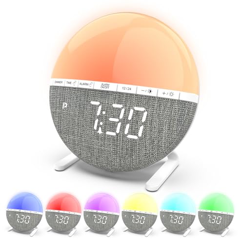 Réveil Lumineux Simulateur d’Aube Lampe de Chevet Idée Cadeau
