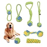 Growtail 7PCS Dog Rope Toy, Puppy Teething Chew Toy Durable Rope Ball Toy for Small Dogs Puppies(Gre
