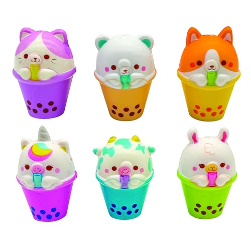 Raymond Geddes Boba Tea Friends Squishies for Kids (24 Pack) - Cute Squishy Animals with Boba Tea Cups - Boba Party Favors by GEDDES - Used condition - US$12.60