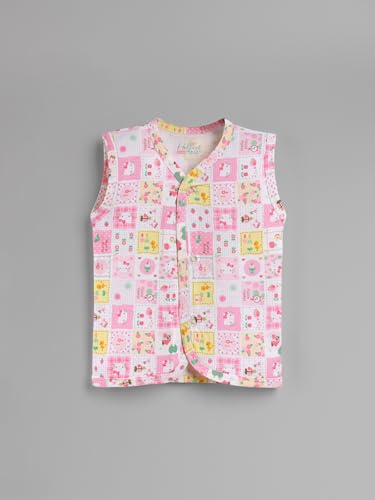 Image of HELLCAT 100% Cotton Front Open Jhabla Vest & T Shirt for Babies - Pack of 5 (Unisex,Sleeveless)