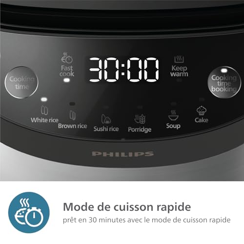 Cuiseur Pour Riz Philips Rice Cooker HD3093/80 – 0.85L, 8 Menus Automatiques - vue 6