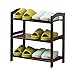 GOHHK Domowy stojak na buty 3-poziomowy organizer z litego drewna, półki do układania w stos, meble, korytarz, wejście, bambus, wodoodporny, 50 cm, 70 cm
