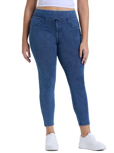 Women's Plus Size Pull-On Jeggings - High Waist Stretch Knit Denim1X-4X