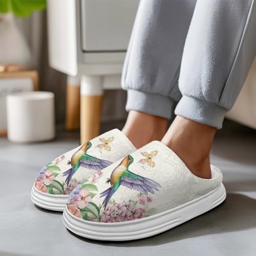 Fuzzy Plush Slippers for Women Men, Non-Slip Fluffy Winter House Shoes Memory Foam Cushion Cute House Slippers3