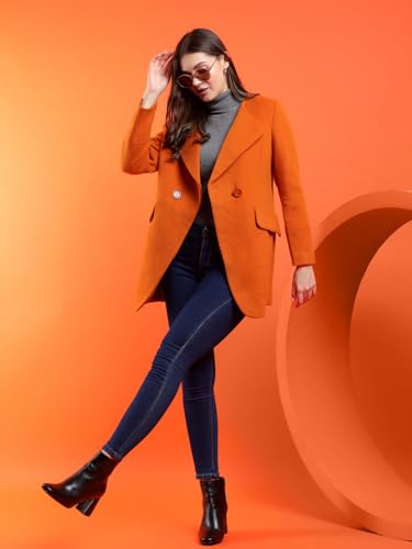 Image of KOTTY Womens Cotton Blend Standard Length Elegant Style Coat - Classic Style with Modern Detailing