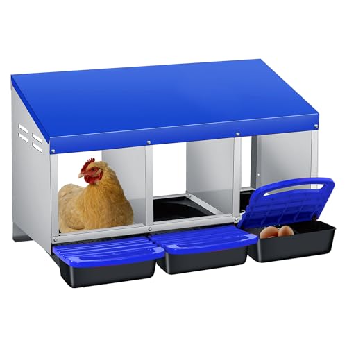 Nichoir pour poules Garvee boîte en métal ventilée à montage mural ou au sol