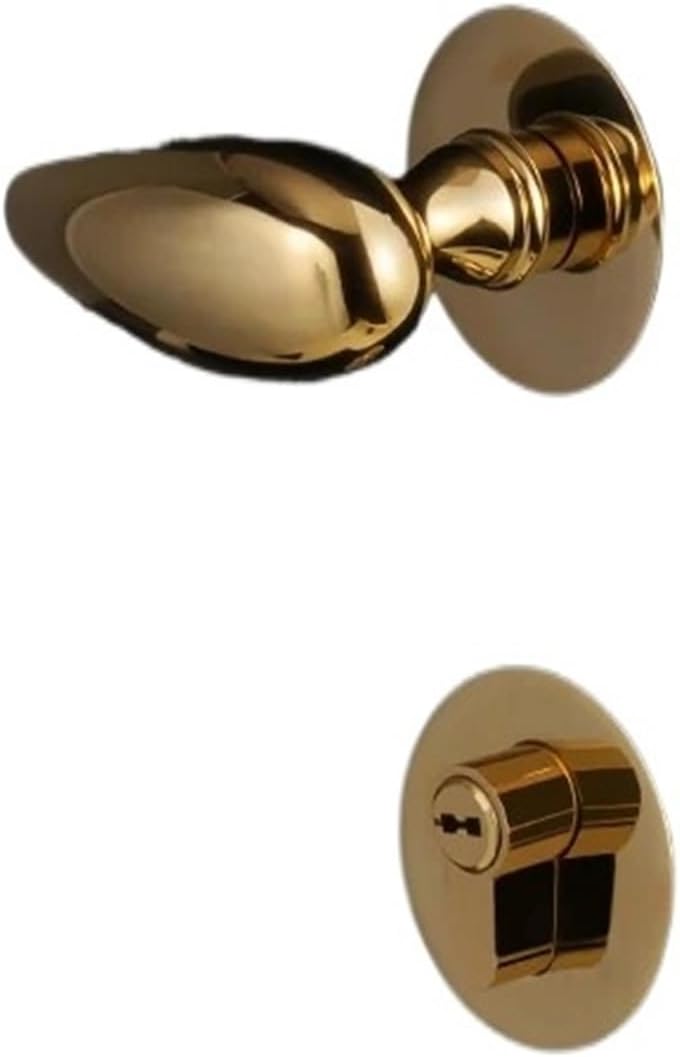 Brass Door Lock Set with Optional Double Wooden Door Lever(Magnetic 7255 Lock)