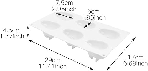Miniatura 3 de Molde de silicona para pastel de conejo de 6 cavidades para mousse de chocolate, postre, jalea, pudín, helado, pastelería, pan, horno, herramientas