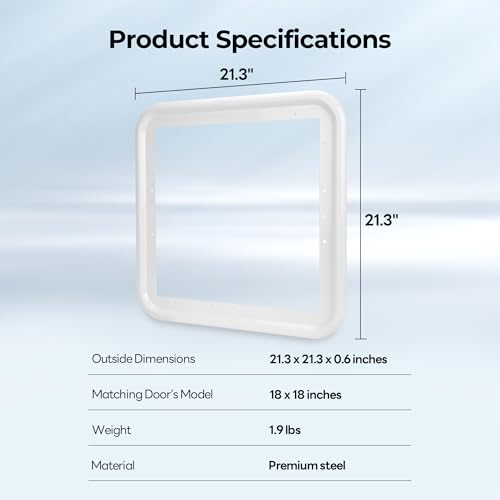 Image of FOGATTI RV Water Heater Door Trim Ring - 18 inch x 18 inch, White