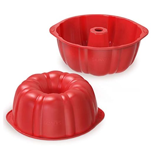 SILIVO 7 inch Silicone Bunte Cake Pans (2 Pack) - 6 Cup Nonstick Silicone Fluted Tube Cake Pans for Baking for Cakes, Brownies, Monkey Breads and Flan