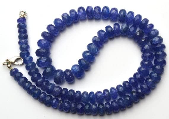 Tanzanite naturelle perles rondelles facettées 6-10mm de qualité gemme pour haute joaillerie