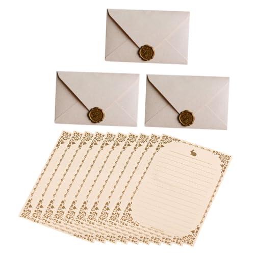 Operitacx 1 Juego sobre elegante papelería para escribir cartas pequeño oficina en casa saludo envelopes chucherias - Invitaciones escribir papel de carta papel de escritura decorativa