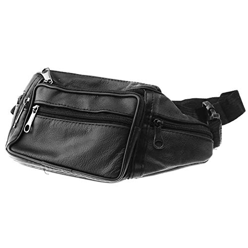 D2D Bolsa de Talla de Piel Hombres Mujeres cinturón de Viaje Bolsas Bolsa Hip Pouch 7 Zipper Pocket Sport Bag