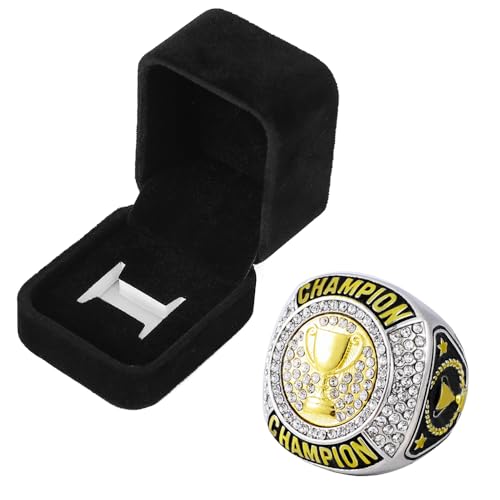 guancrown Championship Ring Trophy Award Gift Tournament Champions or Finalists Champion Ring (size 13, Ring with box)
