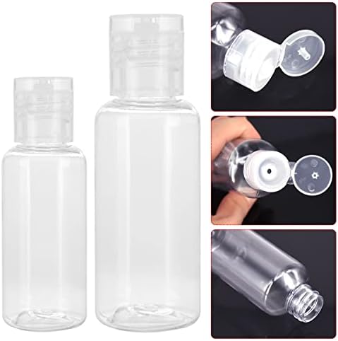 5PCS Reusable Travel Bottles Flip Cap 60ml 100ml Refillable Travel Containers Samll Empty Cosmetic Bottles Holiday Travel Clear Plastic Bottles Transparent Liquid Bottles for Air Travel Toiletries